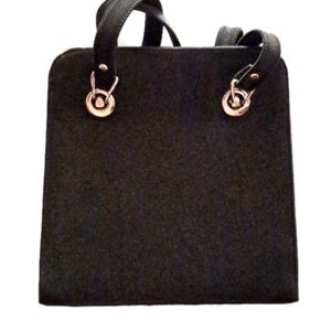 Vintage Black El Diseno Medium Shoulder Bag With Silver Hardware. Long Drop.